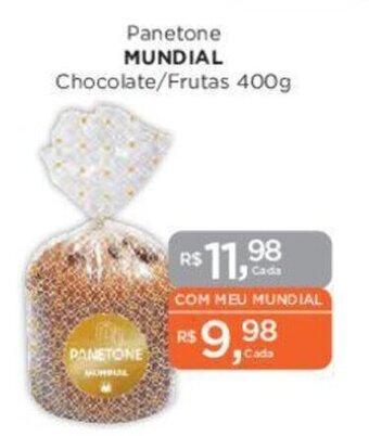 Supermercados Mundial Panetone MUNDIAL Chocolate/Frutas 400g oferta