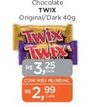 Supermercados Mundial Chocolate TWIX Original/Dark 40g oferta