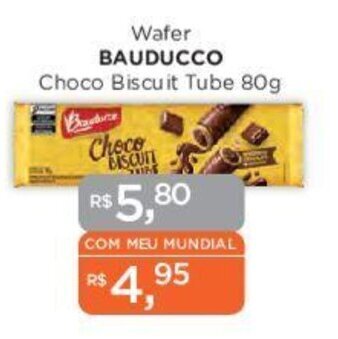 Supermercados Mundial Wafer BAUDUCCO Choco Biscuit Tube 80g oferta