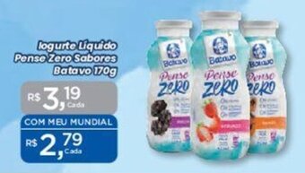 Supermercados Mundial logurte Liquido Pense Zero Sabores Batavo 170g oferta