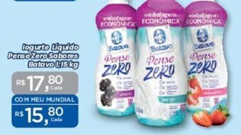 Supermercados Mundial logurte Líquido Pense Zero Sabores Batavo 1,15 kg oferta