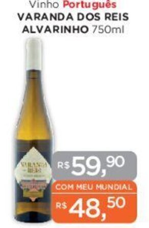 Supermercados Mundial Vinho Português VARANDA DOS REIS ALVARINHO 750ml oferta