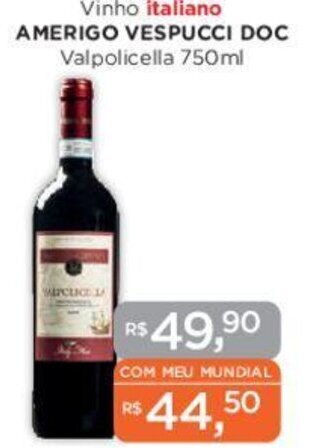 Supermercados Mundial Vinho italiano AMERIGO VESPUCCI DOC Valpolicella 750ml oferta
