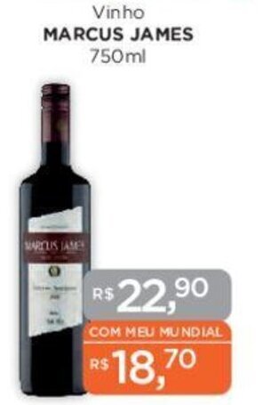 Supermercados Mundial Vinho MARCUS JAMES 750ml oferta