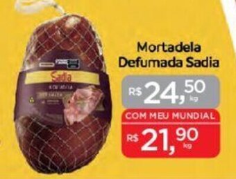 Supermercados Mundial Mortadela Defumada Sadia oferta