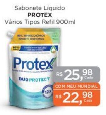 Supermercados Mundial Sabonete Líquido PROTEX Vários Tipos Refil 900ml oferta