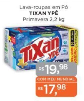 Lava-roupas em Pó TIXAN YPÊ Primavera 2,2 kg