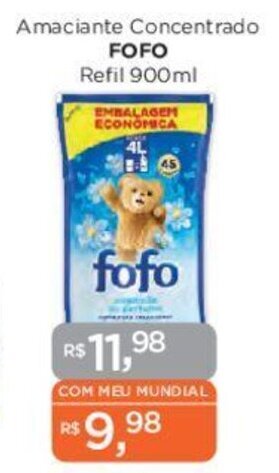 Supermercados Mundial Amaciante Concentrado FOFO Refil 900ml oferta