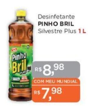 Supermercados Mundial Desinfetante PINHO BRIL Silvestre Plus 1 L oferta