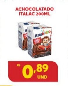 Atacadão Centro Sul Achocolatado Italac 200ml oferta