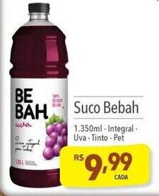 Supermercados Condor Suco Bebah 1.350ml-Integral - Uva -Tinto - Pet oferta