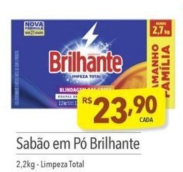 Supermercados Condor Sabão em Pó Brilhante 2,2kg Limpeza Total oferta