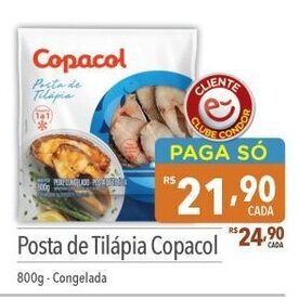 Supermercados Condor Posta de Tilápia Copacol 800g - Congelada oferta