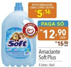 Supermercados Condor Amaciante Soft Plus 5 Litros-Azul oferta