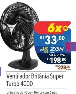 Supermercados Condor Ventilador Britânia Super Turbo 4000 oferta
