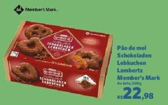 Sam's Club Pão de mel Schokoladen Lambertz Member's Mark Ao leite, 500g oferta