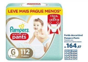 Sam's Club Fralda descartável Pampers Pants oferta