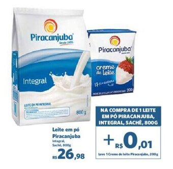 Sam's Club Leite em pó Piracanjuba Integral, Sache, 800g oferta