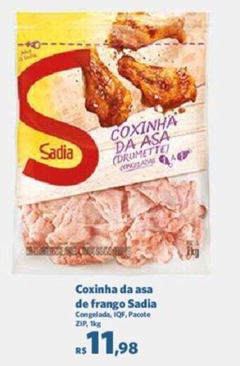 Sam's Club Coxinha da asa de frango Sadia Congelada, IQF, Pacote ZIP, 1kg oferta