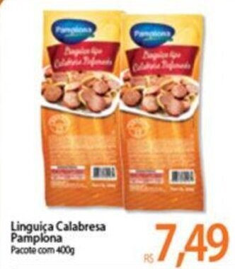 Atacadão Linguica Calabresa Pamplona 400g oferta