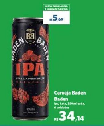 Sam's Club Cerveja Baden Baden Ipa, Lata, 350ml cada, 6 unidades oferta