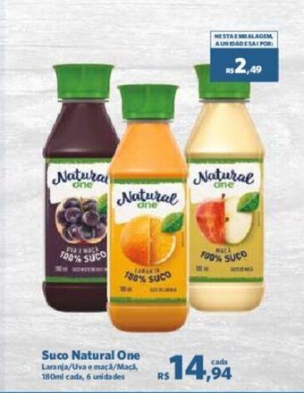 Sam's Club Suco Natural One Laranja/Uva e maçã/Maça, oferta