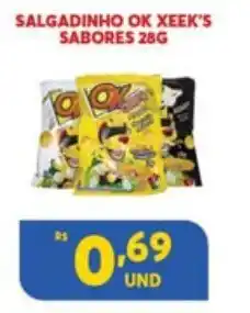 Atacadão Centro Sul Salgadinho OK Xeek's Sabores 28g oferta