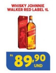 Atacadão Centro Sul Whisky Johnnie Walker Red Label 1L oferta
