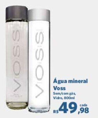 Sam's Club Água mineral Voss Sem/com gás, Vidro, 800ml oferta