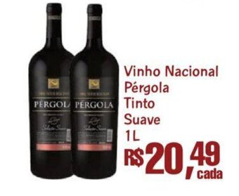 Supermercados Mateus Vinho Nacional Pérgola Tinto Suave 1L oferta