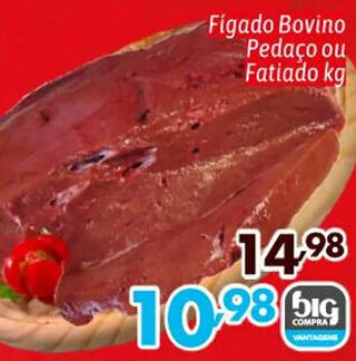 Supermercados Big Compra Fígado Bovino Pedaço ou Fatiado kg oferta