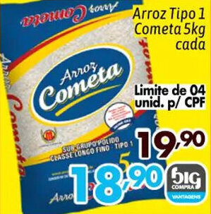 Supermercados Big Compra Arroz Tipo 1 Cometa 5kg oferta