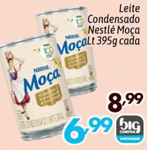 Supermercados Big Compra Leite Condensado Nestlé Moça lt 395g cada oferta