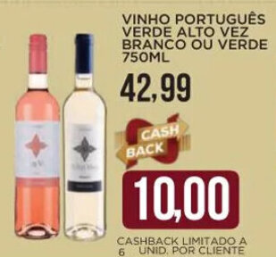Apoio Mineiro VINHO PORTUGUÊS VERDE ALTO VEZ BRANCO OU VERDE 750ML oferta
