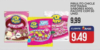Apoio Mineiro PIRULITO CHICLE POP MANIA SABORES 600G, PACOTE COM 50 UNID. oferta