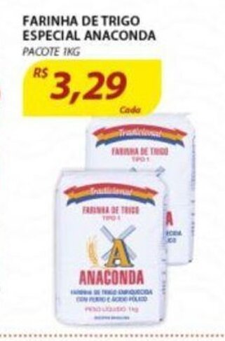 Assaí Atacadista Farinha de Trigo Especial Anaconda 1kg oferta