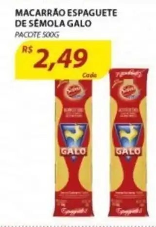 Macarrao Espaguette de Semola Galo 500g