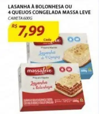 Assaí Atacadista Lasanha a Bolonhesa ou 4 Queijos Congelada Massa Leve 600g oferta