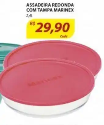 Assaí Atacadista Assadeira Redonda com Tampa Marinex 2.4L oferta