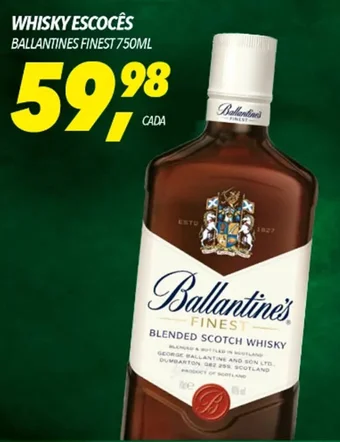 Frangolândia WHISKY ESCOCÊS BALLANTINES FINEST 750ML oferta