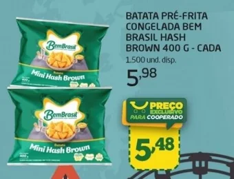 Cooper BATATA PRÉ-FRITA CONGELADA BEM BRASIL HASH BROWN 400 G - CADA oferta