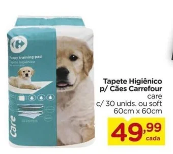 Carrefour Tapete Higiênico p/ Cães Carrefour c/30 unids. ou soft 60cm x 60cm oferta