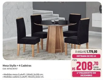 Deltasul Mesa Styllo +4 Cadeiras oferta