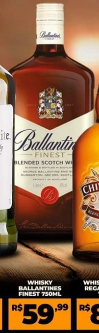 Pinheiro Supermercado WHISKY BALLANTINES FINEST 750ML oferta
