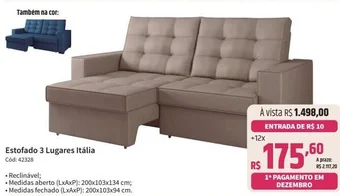 Deltasul Estofado 3 Lugares Itália oferta