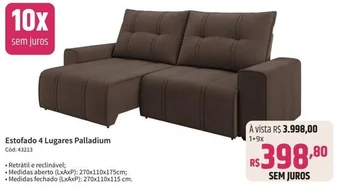 Deltasul Estofado 4 Lugares Palladium oferta