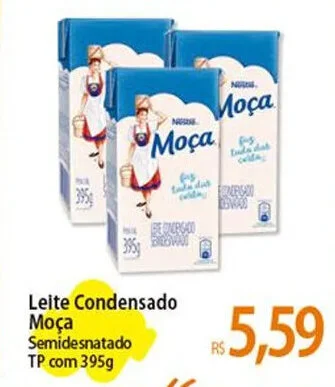 Atacadão Leite Condensado Moça Semidesnatado TP com 395g oferta