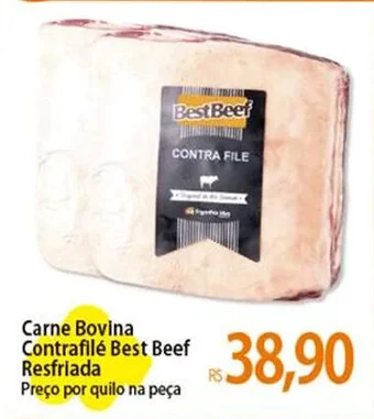 Atacadão Carne Bovina Contrafilé Best Beef Resfriada Preço por quilo na peça oferta