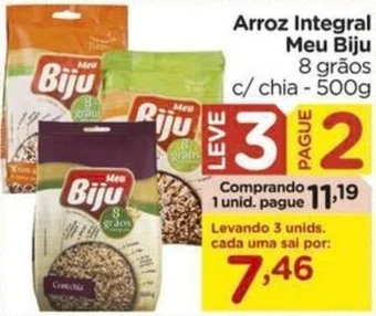 Carrefour Arroz Integral Meu Biju 8 grãos c/ chia - 500g oferta