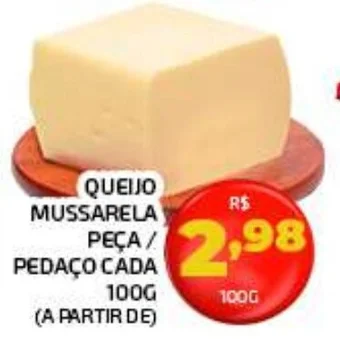 Iquegami Supermercados QUEIJO MUSSARELA PEÇA / PEDAÇO CADA 100G oferta